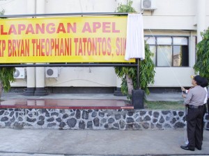 Langan Apel Mapolda Sulut Resmi Dinamakan “AKP BRYAN THEOPHANI TATONTOS, SIK”