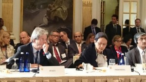 Menlu Retno Marsudi dalam pertemuan CGTF di New York, 27 September 2015.