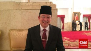 Laksda Willem Rampangilei Jadi Pemimpin Baru Kepala Badan Nasional Penanggulangan Bencana (BNPB) di Lantik Presiden RI Joko Widodo (Jokowi) di Istana Negara, Istana Kepresidenan, Jakarta Pusat, Senin (7/9).