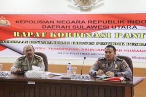 Rakor dipimpin Irwasda Polda Sulut.