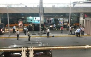 ATTENTION EDITORS - VISUAL COVERAGE OF SCENES OF INJURY OR DEATHA view of the entrance of the Ataturk international airport after two suicide bombers opened fire before blowing themselves up at the entrance, in Istanbul, Turkey June 28, 2016. Courtesy of 140journo/via Reuters. ATTENTION EDITORS - THIS IMAGE WAS PROVIDED BY A THIRD PARTY. EDITORIAL USE ONLY. NO RESALES. NO ARCHIVE. TPX IMAGES OF THE DAY