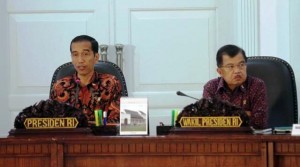 Presiden Joko Widodo (Jokowi) dan Wakil Presiden Jusuf Kalla (JK).