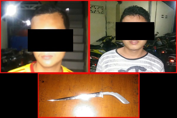 Pelaku penikaman dan barang bukti