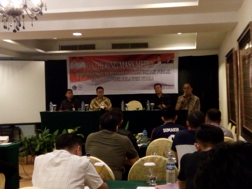 Kegiatan Gathering Mass Media yang digelar Biro Protokol Kerjasama dan Komunikasi Publik Setda Provinsi Sulut