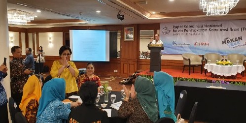 First Lady Sulut Ir Rita Maya Dondokambey-Tamuntuan saat menghadiri Rakornas FORIKAN di Jakarta, Kamis (29/08/2019)