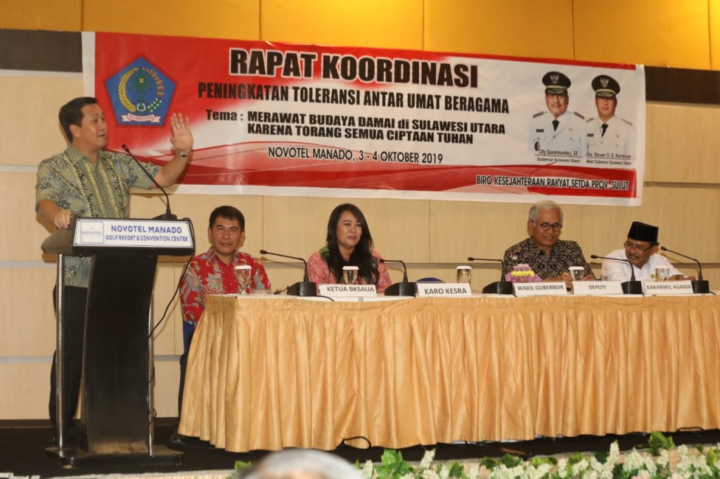 Wakil Gubernur Sulut Drs Steven OE Kandouw saat menyampaikan sambutan, Kamis (03/10/2019)