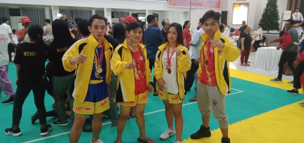 Atlit Cabor Wushu Minsel yang berhasil catat prestasi gemilang di ajang Porprov X Bitung