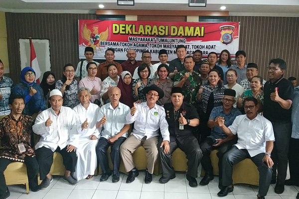 Deklarasi Cinta Damai para Tokoh Agama dan Tokoh Masyarakat di Minahasa Utara terkait permasalahan di Perum Agape Tumaluntung Minut