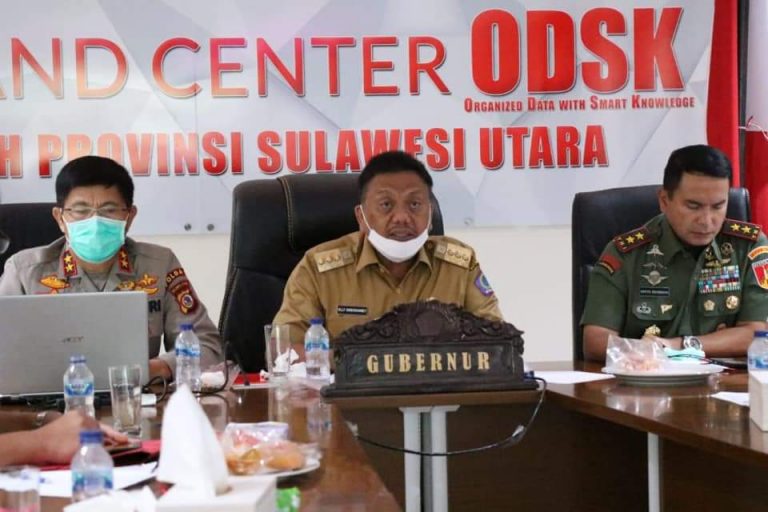 Gubernur Olly Dondokambey SE selaku Ketua Gugus Tugas Penanganan Covid-19 didampingi Pangdam XIII/Merdeka dan Kapolda Sulut