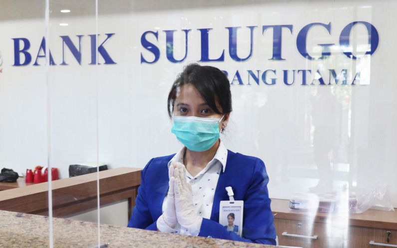 Pelayanan Bank SulutGo di tengah pandemi Virus Corona dengan protap kesehatan