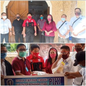 PKB Rayon I Minut dan PIKI yang dikomandani Penatua Denny Lolong melakukan aksi kemanusian guna membantu masyarakat terdampak Pandemi Covid 19/Virus Corona.