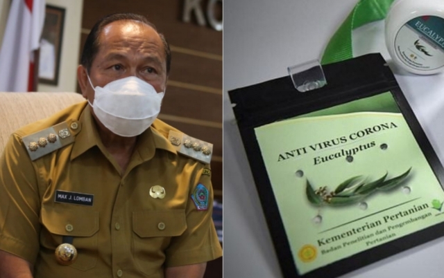 Walikota Maximilian Jonas Lomban dan bahan Eucalyptus anti virus Corona