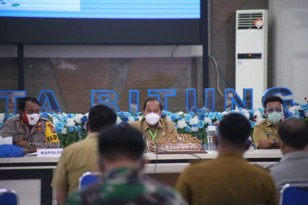 Rapat Koordinasi Percepatan Penanganan Covid-19 Kota Bitung. Foto: FK