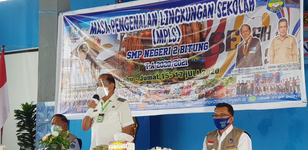 Walikota Bitung Maximilian Jonas Lomban saat menyampaikan sambutan, Rabu (15/07/2020)