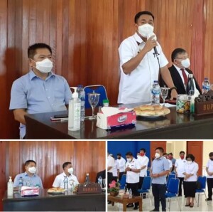 Pjs. Bupati Clay Dondokambey menyambut baik kunjungan kerja BPS GMIM di Pemkab Minut.