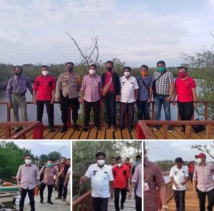 Pjs. Bupati Minut Clay Dondokambey saat menapaki pulau Mantehagi tepatnya di Desa Bango beberapa hari lalu.