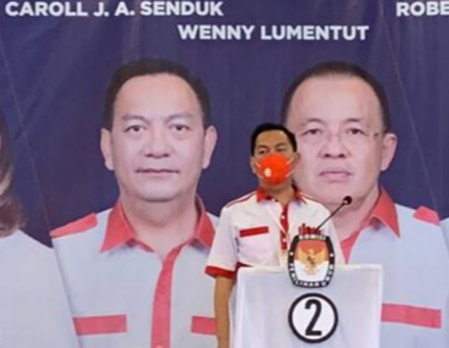Calon Walikota Tomohon Nomor Urut 2, Caroll Senduk tampil elegan di Debat Calon Walikota, Sabtu (07/11/2020)