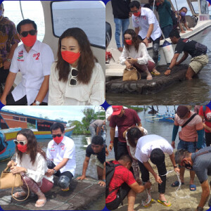 Joune Ganda tampak melakukan kunjungan ke Kepulauan yang didampingi istri.