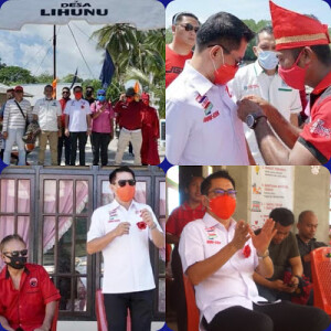 Kunjungan Joune Ganda ke Desa Lihunu mendapat sambutan antusias dari warga Desa dan mendapat penghormatan.