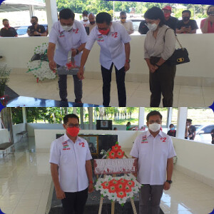 Joune Ganda didampingi dan Kevin William Lotulung didampingi istri masing-masing melakukan Ziarah ke Makam H
