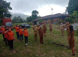 Apel Perdana tahun 2021 di Badan Penanggulangan Bencana Daerah Minut, Senin 4 Januari.
