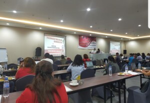 Suasan kegiatan Bimtek Siskeudes yang digelar oleh Dinas Sosial dan PMD Kabupaten Minut Februari 2021.