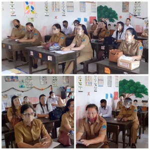Guru-guru dan KTU Sekolah Dasar Negeri Matungkas mengikuti pembinaan yang diberikan oleh Kepsek Olly Kiolol, S.Pd.