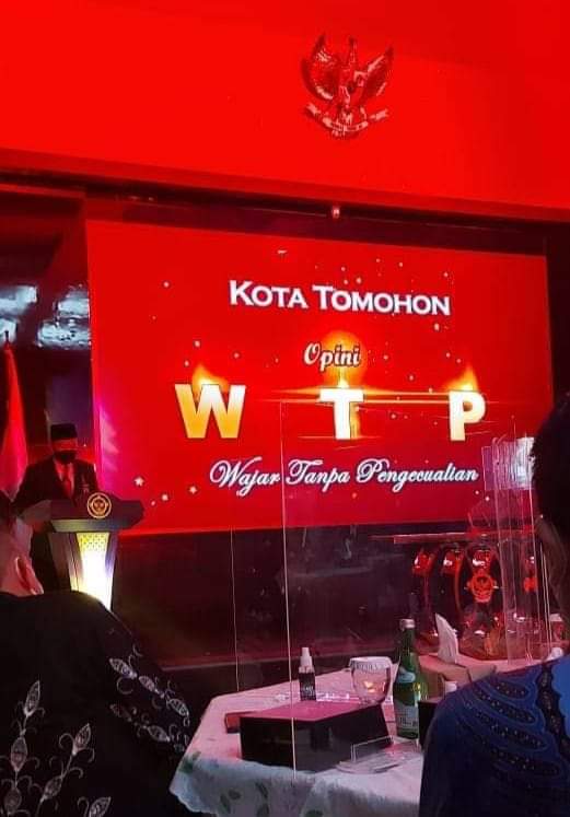 Pengumuman opini WTP dari BPK RI kepada Pemkot Tomohon, Senin (03/05/2021)