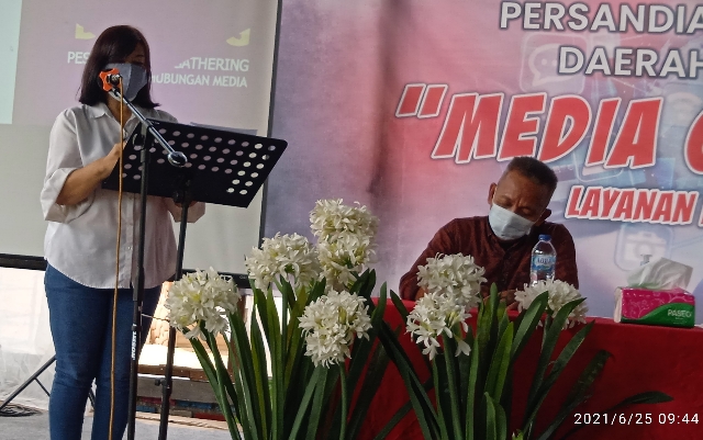Pembukaan kegiatan Media Gathering Layanan Hubungan Media Diskominfo Sulut, Jumat (25/06/2021).