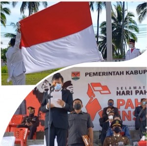 Wabub Jocke Legi bacakan amanat Mentri Sosial RI, saat Upacara Hari Pahlawan Nasional
