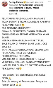 Postingan di sosial media Facebook