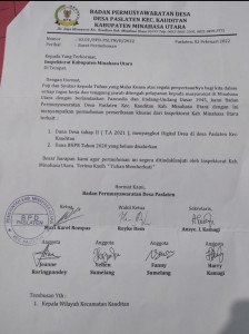 Lampiran surat laporan BPD Paslaten