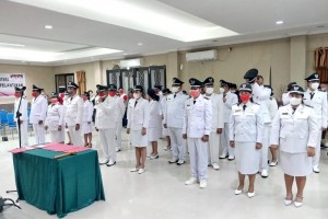 Pemkab Minut melantik Penjabat Kumtua di 51 Desa se-Kabupaten Minahasa Utara, Jumat 13 Mei 2022.